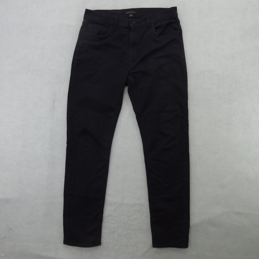 Banana Republic Jeans Mens 33x32 (Tag34x34) Black Dark Wash Skinny Stretch Denim